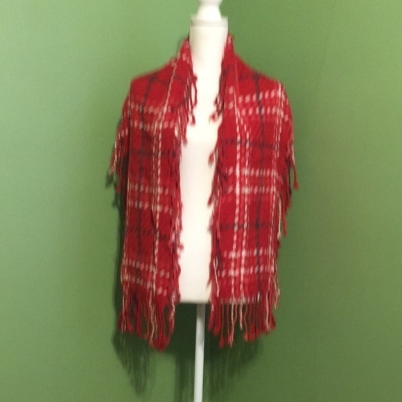 Talbots plaid scarf with fringe all around - Picture 4 of 4